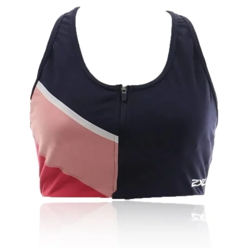 2XU Active Medium Impact Colour Block Cerniera Crop Top